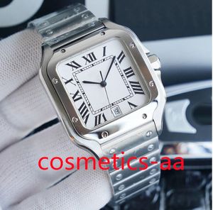 6 tipos de relógios de luxo quadrados caixa de prata mostrador branco 40mm 904L caixa de aço inoxidável pulseira ETA 9015 relógio automático à prova d'água moda masculina relógio de pulso com caixa