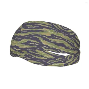 Basker tiger stripe camo armé kamouflage pannband non slip militär taktisk fuktig wicking atletisk svettband för fotboll