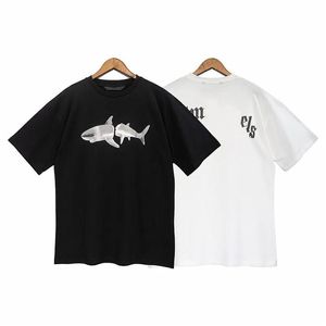 Erkek Tişörtler Köpekbalığı T-Shirt Sıradan Palmiye Yaz Logosu Crewneck Unisex Fashion Street Spor Kısa Kollu Damla Teslim Giyim Giysileri DHZMS