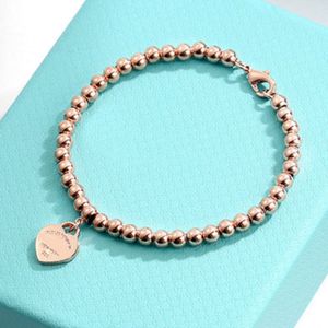 Łańcuchy mody bransoletki damskie tiff bangle miłość wisie w kształcie serca łańcuch ręczny Kobieta Tiffanjewelry S925 Srebrna dziewczyna Rękosę