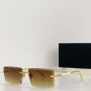 Novo design de moda óculos de sol quadrados Z055 pequeno K moldura dourada lente de corte sem aro estilo simples e generoso ao ar livre óculos de proteção UV400