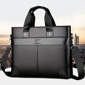 Briefcases Casual Business Men's Briefcase Large Capacity Shoulder Messenger Bag Leather Man Handbag Office Laptop Bag 231030