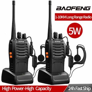 Walkie Talkie 1 2PCS BAOFENG BF888S 888S UHF 5W 400470MHZ BF888S BF 888S H777狩猟用の長距離2ウェイラジオ