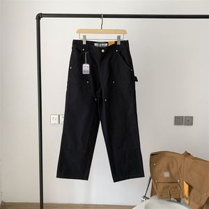 Solto sólido jogger homem calças de trabalho retas designer carga calça vintage