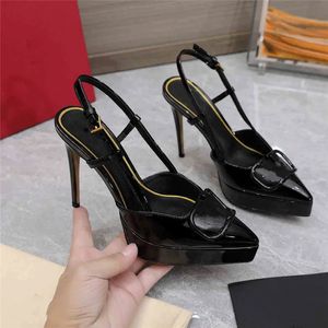 Luxo estilingue salto stiletto vestido sapatos vloge bombas de couro genuíno plataforma designer apontou dedos bombas mulheres festa noite clássicos saltos altos