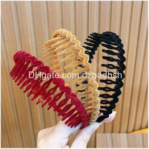 Hair Accessories Fashion Wave Resin All-Match Scrub Wavy Band Headband For Women Girl Headwear Drop Delivery Products Tools Dhetq