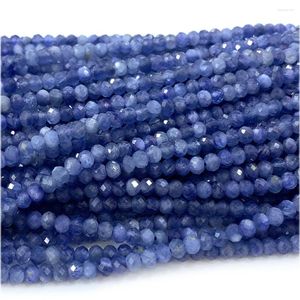 Свободные драгоценные камни Veemake Синий кианит Rondelle Граненые бусины Натуральный ювелирный кристалл 07698