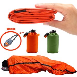 Outdoor Gadgets Tragbarer, wasserdichter Notfall-Überlebensschlafsack, Wander- und Campingausrüstung, Thermo-Biwaksack, Erste-Hilfe-Rettungsset, Mylar-Decke 231030