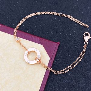 charm Bracelet designer bracelets for men women luxury jewelry rose Gold plated 18K silver diamond chain screw bracelet fashion jewelrys designers gift with bag