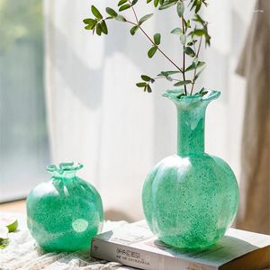 Vases Glass Vase Livingroom Ornaments Nordic Creative Flower-arranging Hydroponic Flower-ware Container Diningtable Green Decor