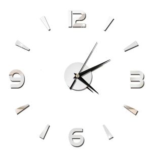 Настенные часы 2D безрамные часы зеркальная наклейка модные кварцевые часы для гостиной DIY украшения дома Horloge reloj de pared 231030