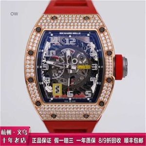 Relógios de pulso mecânicos automáticos Richarmill Tourbillon Relógios Sport Luxury Watch RM030 Mens Series Watch 18K Rose Gold com diamante Data Display Machine WN-L8X8