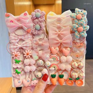 Hair Accessories 10/20Pcs Bow Flower Kids Ties Bands Set Princess Baby Girls Korean Elastic Scrunchies Rope Headwear