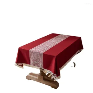 Tkanina stołowa czerwone kwiaty Tassel Tablecloth herbata przywracanie starożytnych dróg3286