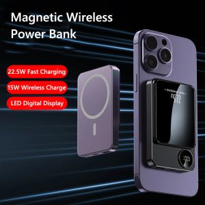 22.5W Fast Charging Power Bank 20000mAh Magnetic Wireless Charger for iPhone 14 13 Samsung Huawei Portable Powerbank for Xiaomi