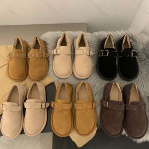 Bucken shoes women's plush bean shoes 2022 new autumn and winter women's shoes flat shoes plush shoes with cotton shoes