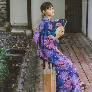 Etnik Giyim Japon Kimono Batrobe Kadın Geliştirilmiş Kız Havai Fişekler Günlük Ev Giyim Cosplay Pography