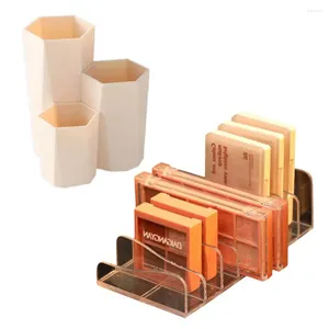 Storage Boxes Transparent Cosmetic Display Stand Easy Access Makeup Brush Rack Eyeshadow Tray Compact Structure Useful