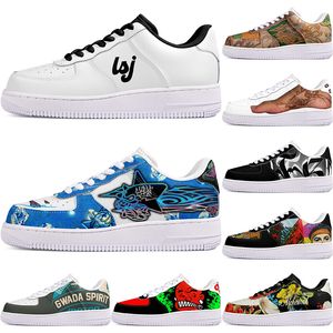 DIY shoes winter green lovely autumn mens Leisure shoes one for men women platform casual sneakers Classic White Black cartoon graffiti trainers sports 16450