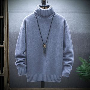 Ny trend Winter Youth Men's High Collar Cashmere Sweaters Wholesale Plus Plush Thicked Underlay Wool Top