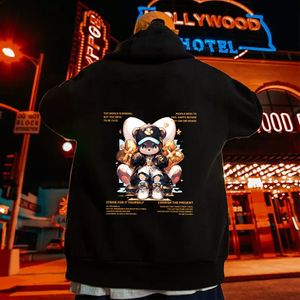 Lovely Princess Bear Printing Men Hooded Loose Casual Fashion Hoodie Basic All Match Fleece Clothes Classic Creative Hoody