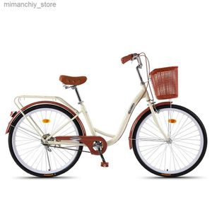 Bikes 24/26 Inch Bicycle Single Variable Speed Bike High Carbon Steel Frame Wear Resistant Tires Comfortable Saddle Commuting To Work Q231030