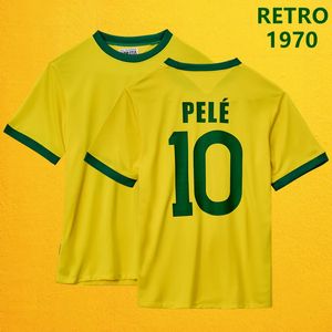 Diğer Spor Ürünleri Retro 1970 Brezilya Pele Erkekler Futbol Futbol Futbol Jersey Takımı Maillot Foot de Time Camiseta Trikot Fussball Üniforma 231030