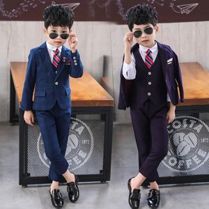 Suits Boys 'Spring and Autumn British British Children's Clothing Slim Fit Suit Flower Three Piece S 231030