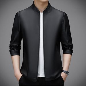 Spring Autumn New Leather Clothes Men's PU Stand Collar Leather Jacket Thin Casual Jacket Handsome Jacket