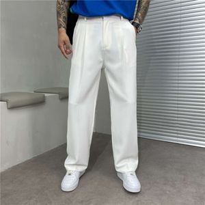 Kolor Ice Silk Casual Pants Mężczyzn Summer ultra cienki fajny biznes prosty elastyczna talia Koktaj