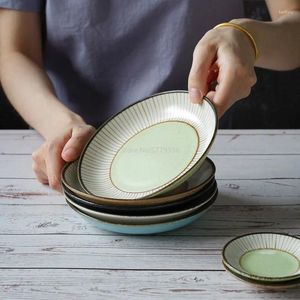 Plates Japanese Style Simple Design 16.3 Cm Ceramic Disc Multi-purpose Shallow Dish Household Good-looking Tableware