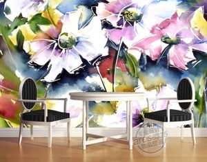 Wallpapers 3d mural papel de parede personalizado po grande estéreo romântico flor decoração de casa