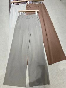 Pantaloni da donna Pantaloni di lana kaki di alta qualità Donna Autunno Moda Grigio Casual Donna Beige