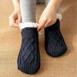 Мужские носки, термонескользящие зимние теплые короткие хлопковые утепленные домашние носки для сна с мягкой ручкой, пушистые напольные носки, мужские 231027