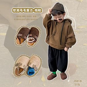 Slipper Autumn Winter Children Korean Wool Shoes Fashion Warm Slippers Baby Casual Cotton Boys Girls Non Slip 231030