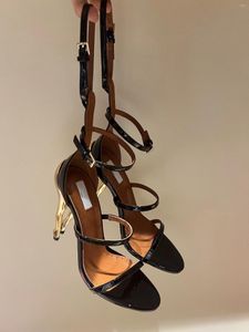 Sandalen Sexy High Heels Luxus Desiner Gold Hüfte Brücke Persönlichkeit Dinner Party Mit Hohen Absätzen Dünne Für Frauen