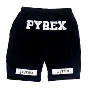 Pyrex shorts masculinos marca moda streetwear hip hop shorts preto vermelho casual esportes cintura elástica shorts277y