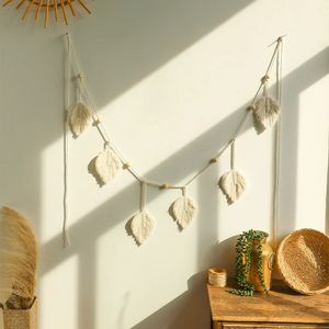 Christmas Decorations Large Macrame Wall Hanging Boho Leaf Tassels Christmas Decoration Wall Decor Tapestry Home Decorations for Bedroom Living Room 231027