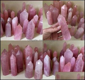 Arts And Crafts Arts Gifts Home Garden Natural Rose Quartz Crystal Tower Mineral Chakra Healing Wandsreiki Energy Stone SixSided 1671637