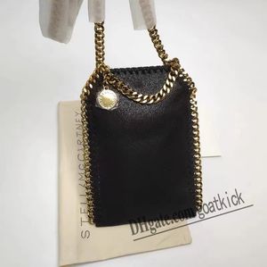 Frayme Flap Designer Chains Bolsa de Ombro Mccaryney Médio Vegan Frayme Bolsa Luxo Mulheres Crossbody Pequenas Bolsas Preto Ouro Stella Carteiras