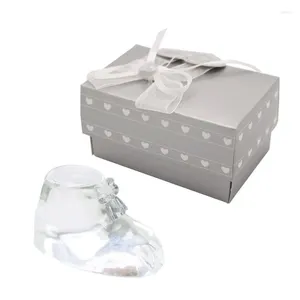 Party Favor 50pcs Christening Return Gifts Choice Crystal Baby Shoe Baptism Souvenir Shower Favors Birthday WB83