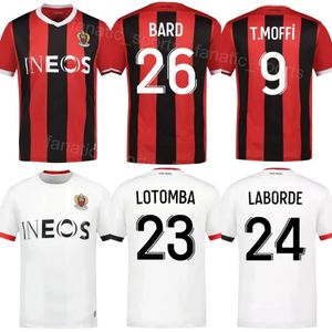 メンズ28 Boudaoui Soccer Jersey OGC Nice 20 atal 55 ndayishimiye 4 Dante 26 Bard 11 Sanson 6 Todibo 23 Todomba Moffi 24 Laborde 29推測とサッカーシャツキット23/24クラブ