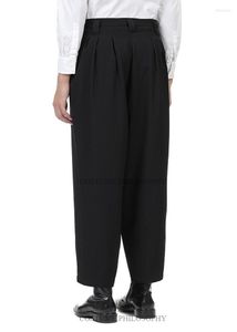 Herrenhose Herrenqualität hoch lässiger loser locker hohe hose dunkelschwarze trend runway mody