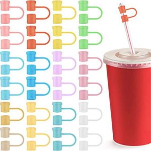 Silicone Straw Dustproof Cover Caps 8mm 10mm Soft Rubber Drinking Dust Tips Cover Splash Proof Plugs Lids Anti-dust Cups Plug Suction Tip Recyclable Decorations