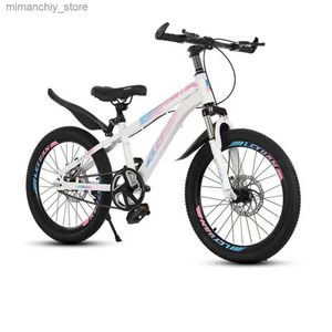 Bikes 18/20/22 Inch Bicycle Children Bike Single Variable Speed Carbon Steel Off-Road Mountain Dual Disc Brake Outdoor Sports Vehicl Q231030