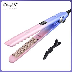Curling Irons CkeyiN Mini Volumizer Crimper Hair Curling Iron Ceramic 3D Fluffy Curler Corrugated Flat Iron Fast Heating Digital Styling Tools 231030