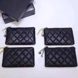 Leather key bag women zipper caviar lipstick bag vintage diamond lattice coin purse