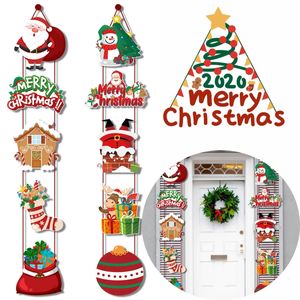 Andra evenemangsfestleveranser 1Pair Merry Christmas Door Hanging Banner Santa Claus Snowman Couplet Navidad Home Decoration 2024 Noel 231030