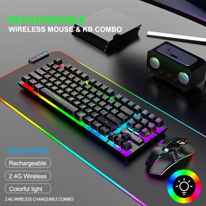 Keyboard Mouse Combos Wireless And Set Changing Colorful Backlight Cool Equipment HomeGameOffice For WindowsMacLinux Compatibl 231030