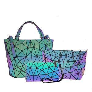 Abendtasche Handtaschen Luxus Geometrische Umhängetasche Set Falttasche Umhängetasche Weibliche Handtasche Für Damen Leuchtende Bao-Tasche 230810